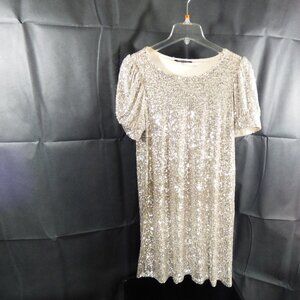 Cable & Gauge Champagne Sequin Cocktail Dress - Size Small